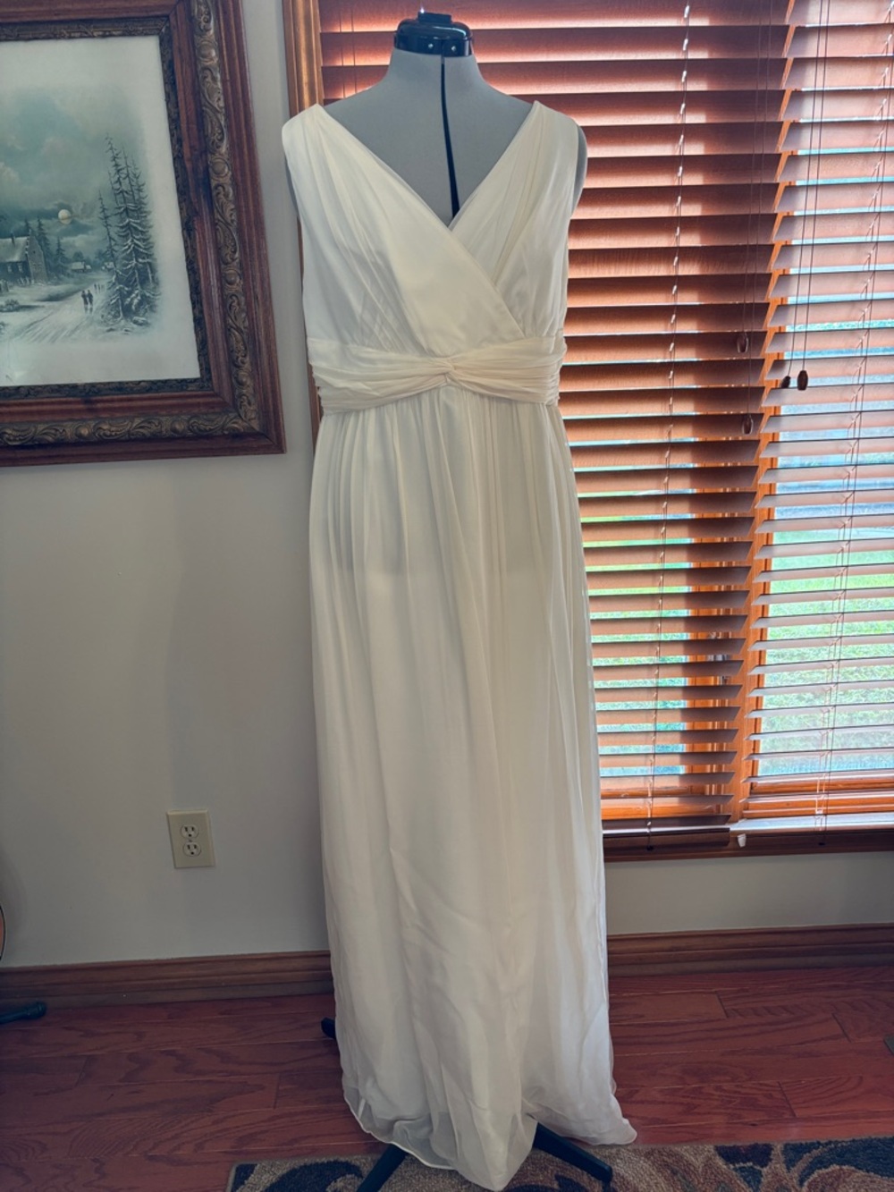 Donna Morgan Occasion Silk Dress Wedding Ivory Cream Women's Size 16W